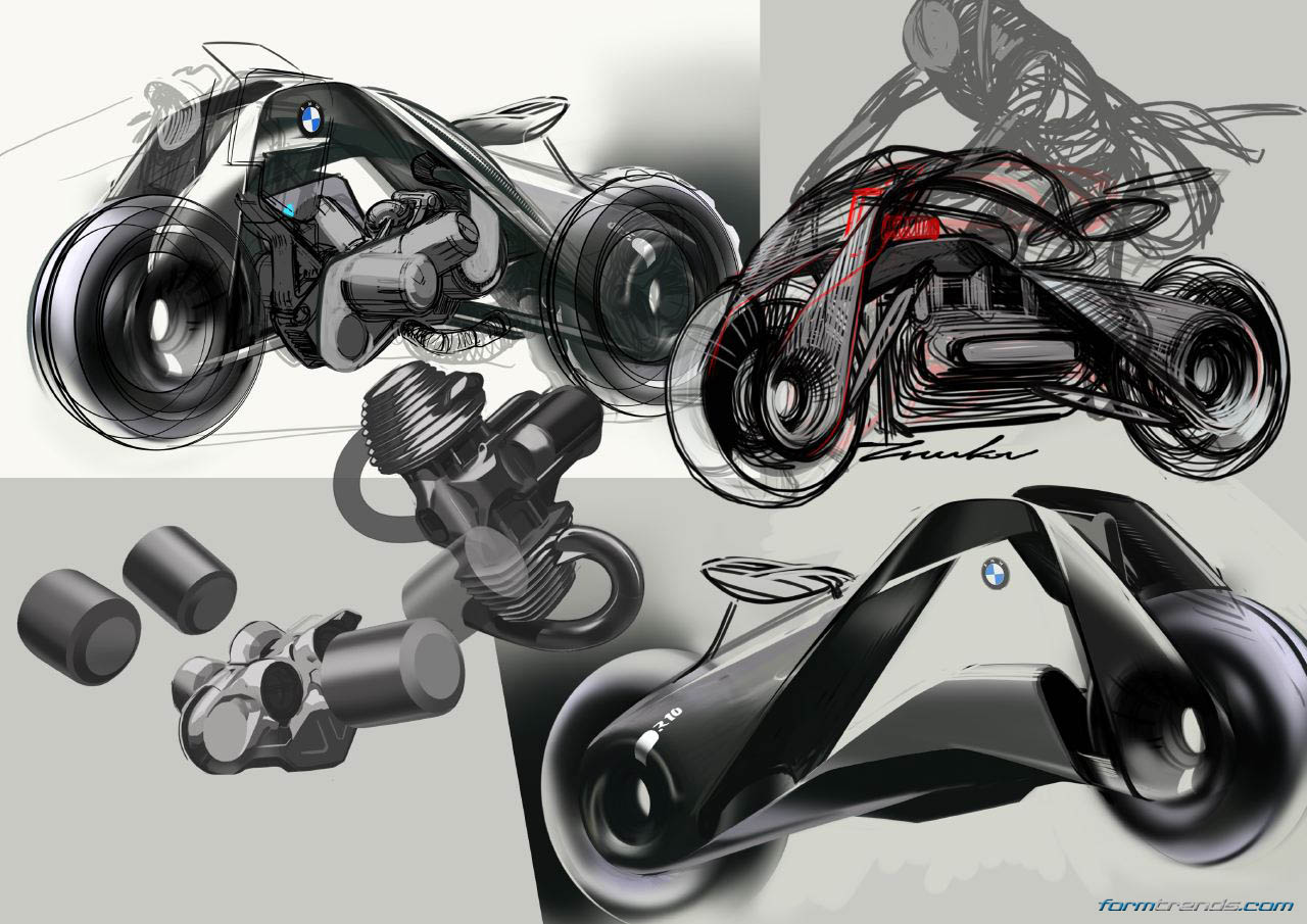 BMW Motorrad Vision Next 100 sketches by Evgeniy Zhukov