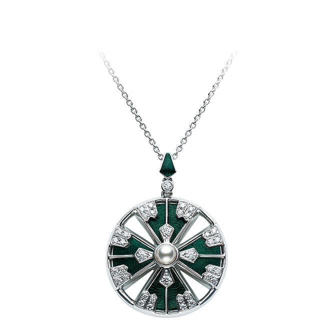 Mikimoto-YAGURUMA-Green-Enamel-Pendant