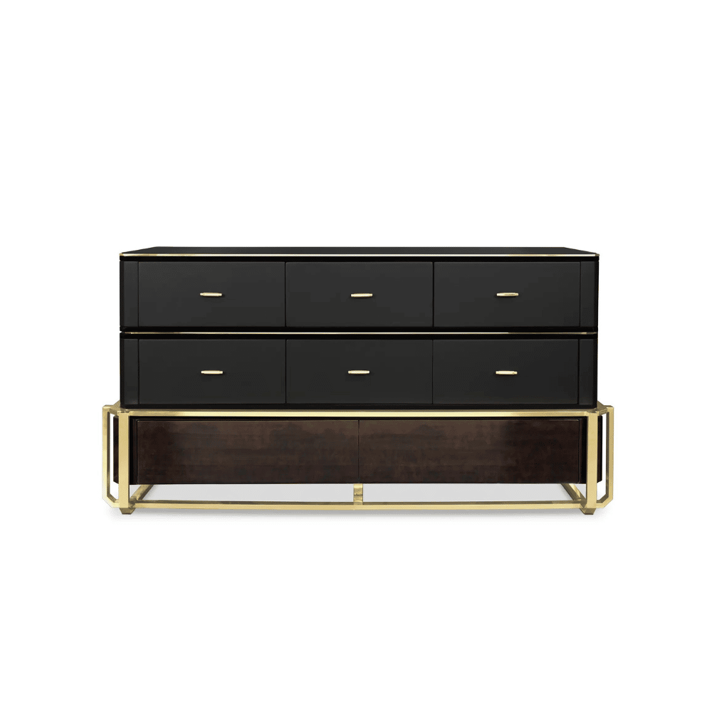 premium designs - dark dresser with golden details