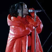 Rihanna wears custom Maison Alaïa at the Super Bowl!