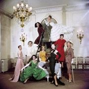 Models posing in new Christian Dior collection. (Photo by Loomis Dean//Time Life Pictures/Getty Images)